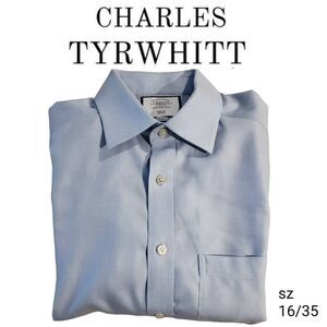 5 FOR 25 Charles Tyrwhitt Solid Blue Textured Dress Shirt